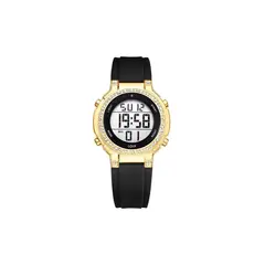 LOIX - Reloj Dama Original Silicona Negro Dorado Digital Cronometro Alarma Calendario Luz L1265-5