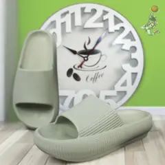 HACHE SHOES - Pantuflas Verde Oliva Unisex Extra Cómodas Suela Eva