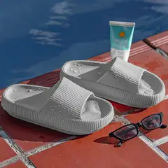 HACHE SHOES - Pantuflas Gris Oliva Unisex Extra Cómodas Suela Eva