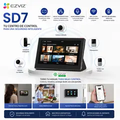 EZVIZ - SD7, Monitor Inteligente de 7 para Cámaras EZVIZ, Videoporteros y Cerraduras