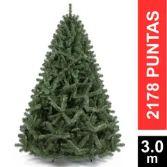 GIO HOME - ÁRBOL DE NAVIDAD PINO ESCOCES 300 CM VERDE 2178 PUNTAS