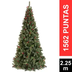 GIO HOME - ÁRBOL DE NAVIDAD PINO TROPICAL 225 CM VERDE 1562 PUNTAS
