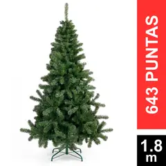 GIO HOME - ÁRBOL DE NAVIDAD PINO CASCADA 180 CM VERDE 643 PUNTAS