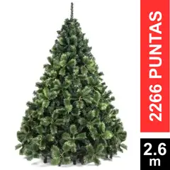 GIO HOME - ÁRBOL DE NAVIDAD PINO NEVADA 260 CM VERDE 2266 PUNTAS