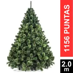 GIO HOME - ÁRBOL DE NAVIDAD PINO NEVADA 200 CM VERDE 1156 PUNTAS