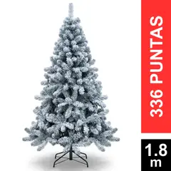 GIO HOME - ÁRBOL DE NAVIDAD PINO SUIZO NEVADO 180 CM BLANCO 336 PUNTAS
