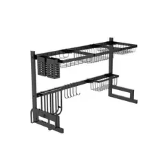 RTA DESIGN - Escurridor De Platos Cristora, Negro, Metalico doble de 2 niveles