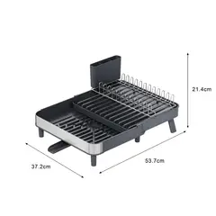 RTA DESIGN - Escurridor De Platos Brillora, Gris Oscuro, Metalico Cromado Expandible