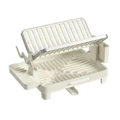 RTA DESIGN - Escurridor De Platos Plegable Escurina, Taupe, de 2 niveles