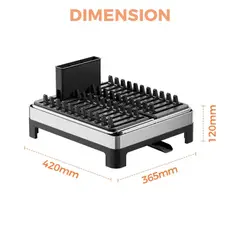 RTA DESIGN - Escurridor De Platos Plegable Vitalia, Negro y Gris, en forma de X Metalizado