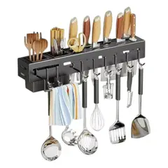 GENERICO - Organizador Para Utensilios Cocina Con Ganchos Metalicos
