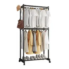 GENERICO - Perchero Organizador De Ropa Con Ruedas Negro