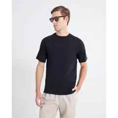 SEVEN SEVEN - Camiseta Tejida De Relieve Sutil Para Hombre Negro