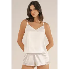 PROVOCAME - 11939 Short Tiras Satin Marfil