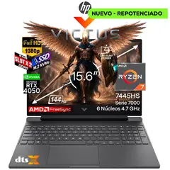 HP - Portátil Gamer Victus Ryzen 7 7445HS RAM 16 SSD 1TB RTX 4050 6GB 144HZ