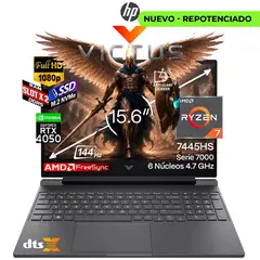HP - Portátil Gamer Victus Ryzen 7 7445HS RAM 48 SSD 2TB RTX 4050 6GB 144HZ