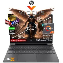 HP - Portátil Gamer Victus Ryzen 7 7445HS RAM 16 SSD 4TB RTX 4050 6GB 144HZ