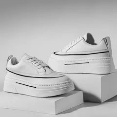 HACHE SHOES - Zapatillas Plataforma Blancas Urban Chic