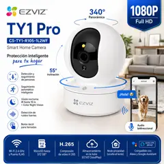 EZVIZ - Cámara WiFi PT TY1 Pro 2 MP Full HD, Seguimiento Inteligente, Audio y Visión Nocturna