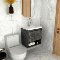 MUEBLES 2020 - Mueble de baño con Lavamanos Linz - Mármol grafito