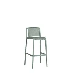 RTA DESIGN - Silla para Bar Sovalla, Color Verde olivo, Con espaldar y diseño minimalista