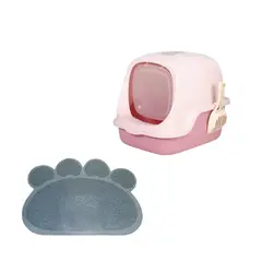 HALLY PET - Baño Con Filtro Mas Tapete Arenero Rosado