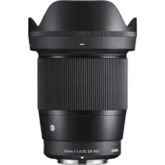 SIGMA - Lente 16 mm f/1.4 contemporany para cámaras Sony E.