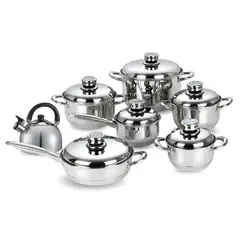 INNOVA - Juego De Ollas 13 Piezas Acero Inoxidable Quirúrgico Maison Cook Con Tetera