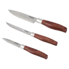 IMUSA - Set Cuchillos Talent Madera Acero Inoxidable