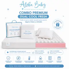 ALOHA BABY - Combo Premium Colchón Dual Cool Fresh 130x70 + Protector