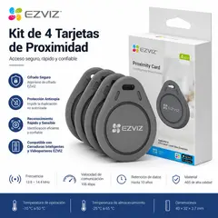 EZVIZ - Kit de 4 llaveros/tag de Proximidad para Cerraduras Inteligentes y Videoporteros