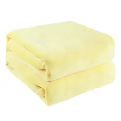 PASTELL - Cobija manta frazada piel ángel térmica unicolor Amarillo