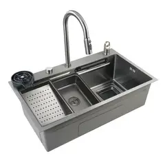 ZERRUTTI - Lavaplatos Moderno 9953 en Acero Inoxidable. 75x45 Cm