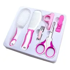 GENERICO - Set Kit Estuche Aseo 6 Piezas Cirugía Bebe Color Rosado