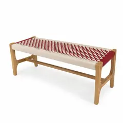 G HOME - Banca Oxford Tejido Mimbre Vinotinto