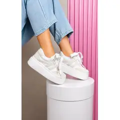 HACHE SHOES - Tenis Blanco Beige Dama Zapatillas Zapatos Mujer Lindos Moda Casual