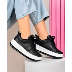 HACHE SHOES - Tenis Negro Blanco Dama Zapatillas Zapatos Mujer Lindos Moda Casual