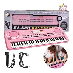 GENERICO - Piano Organeta Teclado Juguete Para Niños 61 Teclas Rosa
