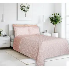 BALI - Colcha Doble Faz para Cama Doble 215×240 + Funda 50×75 Zack Beige y Cafe Polialgodón