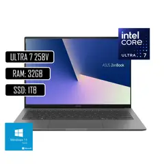 ASUS - PORTATIL ZENBOOK S14 INTEL CORE ULTRA 7 258V - RAM 32GB LPDDR5X - 1TB SSD - 14 OLED TOUCH