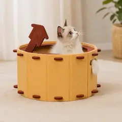 GENERICO - Cama Para Gatos Tipo Cueva De Fieltro Con Rascador Refugio Antiestrés Grande Para Mascotas