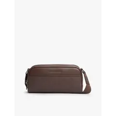TOMMY HILFIGER - Bolso marrón cruzado con logo en relieve