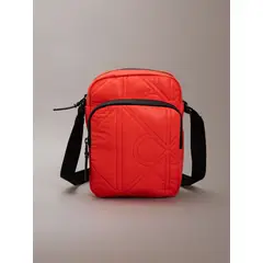 CALVIN KLEIN - Bolso rojo reporter acolchado con logo monograma