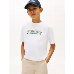 TOMMY HILFIGER - Camiseta blanca Para Niño con logo gráfico 3D