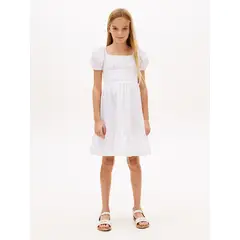 TOMMY HILFIGER - Vestido blanco Para Niña de manga corta farol