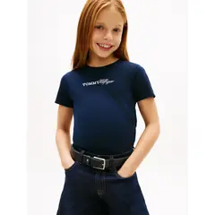 TOMMY HILFIGER - Camiseta Vintage Para Niña slim de punto con logo