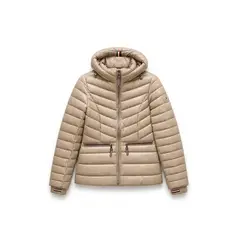 TOMMY HILFIGER - Chaqueta dorado ligera acolchada con logo