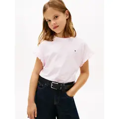 TOMMY HILFIGER - Camiseta Essential Para Niña con ribetes de volantes