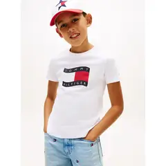 TOMMY HILFIGER - Camiseta blanca Para Niño con logo estampado en el pecho