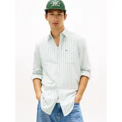 TOMMY HILFIGER - Camisa Oxford de rayas
